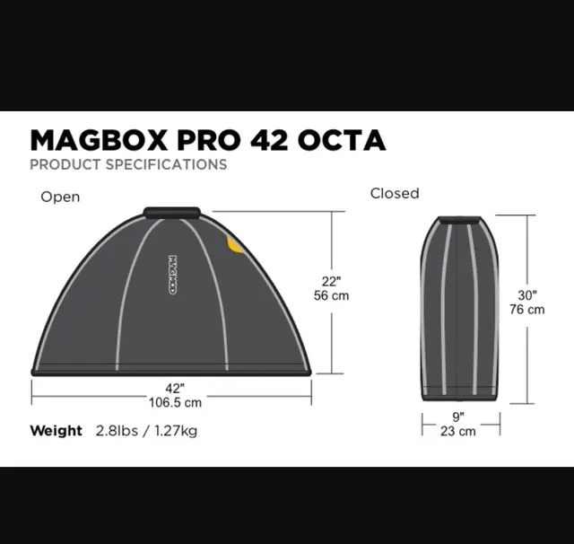 MagMod Magbox Pro 42 Octa Softbox Softboks med Magnetfeste. 106 cm 