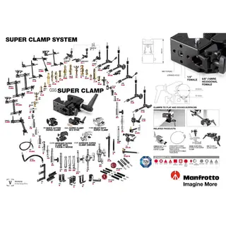 Manfrotto 035 Super Clamp Sterk Klype med spigott feste