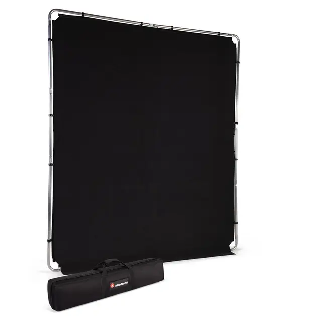 Manfrotto EzyFrame Black Background KIT Sammenleggbar bakgrunn 2x2,3m Black/Sort 