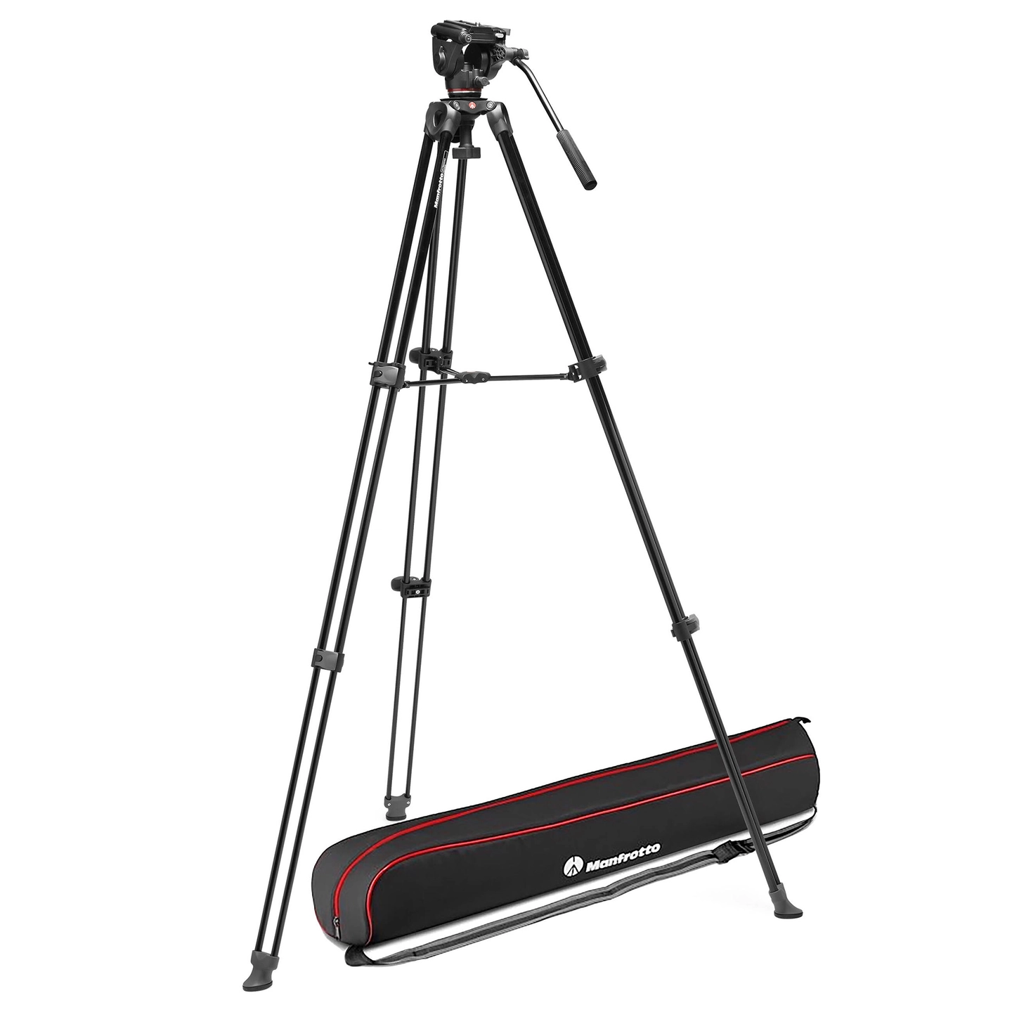 Manfrotto 500X+MVT502AM Video Tripod Kit Videostativ Tvilling Aluminium Ben & Bag