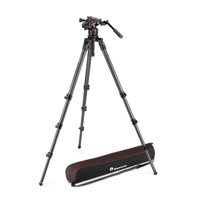 Manfrotto Nitrotech Stativkit 612 + 536 Nitrotech Video Stativkit karbonfiber 