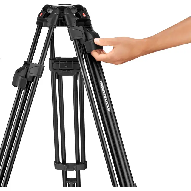 Manfrotto 645 Fast Twin Tripod Alu Videostativ aluminium. 75mm skål 