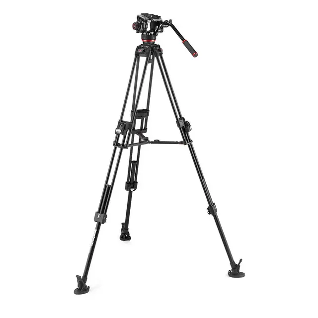 Manfrotto Videostativkit 504X + 645 Alu Videostativ Fast Twin m/hode 504X og bag 