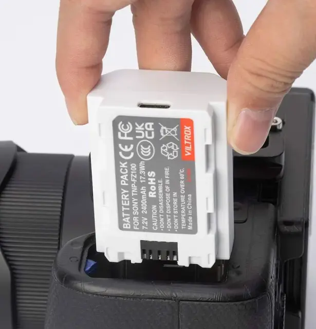 Viltrox Battery TNP-FZ100 USB-C port Batteri til Sony 2400 Mah USB-C lader 