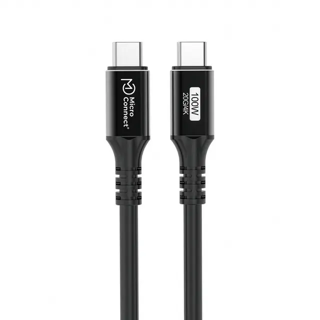MicroConnect USB-C-kabel Sort 0,5m 20Gbps, USB 3.2 Gen 2x2, 100W 