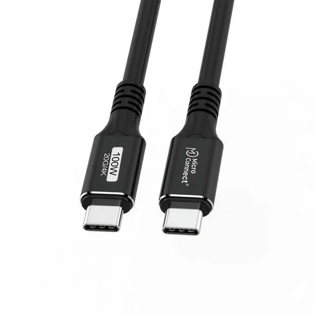 MicroConnect USB-C-kabel Sort 0,5m 20Gbps, USB 3.2 Gen 2x2, 100W 