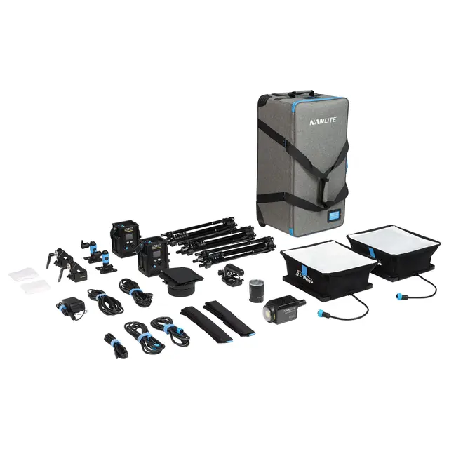 Nanlite PavoSlim 60B x 2 & Forza 60B II 3-Light Kit with Light Stands 