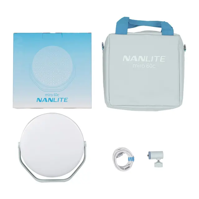 Nanlite Miro 60c LED Round Panel Light Full-color. Mint Blue 