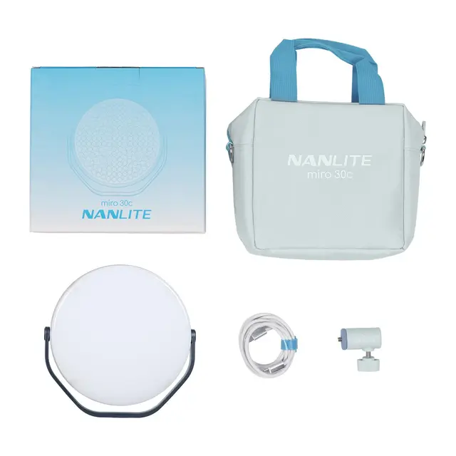 Nanlite Miro 30c LED Round Panel Light Full-color. Midnight Blue 