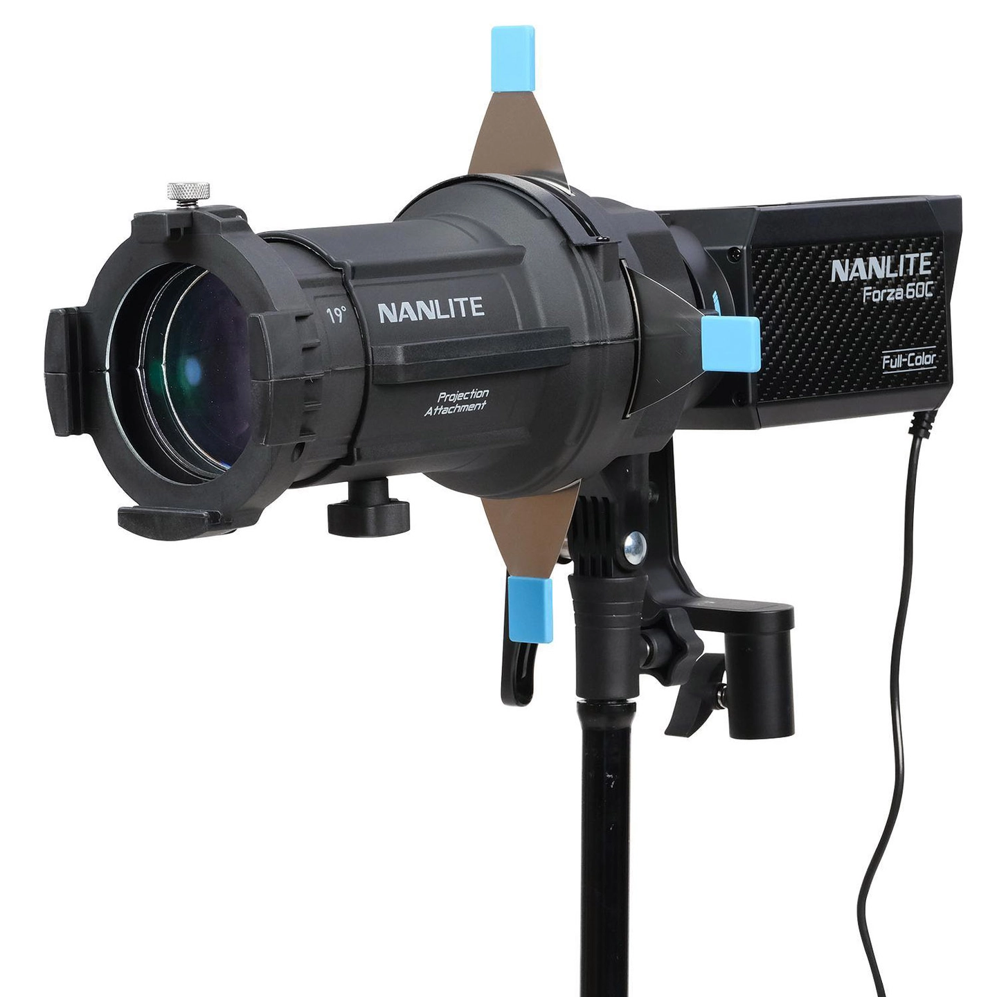 Nanlite Forza 60C LED Color Spot Light With 19° and 36° Projection Attachments