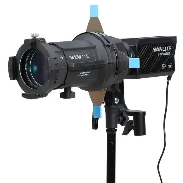 Nanlite Forza 60C LED Color Spot Light With 19° and 36° Projection Attachments 