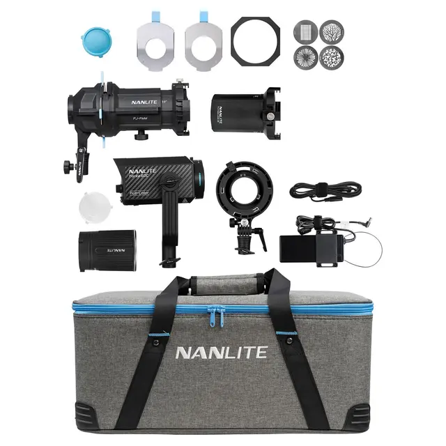Nanlite Forza 60C LED Color Spot Light With 19° and 36° Projection Attachments 