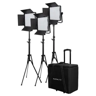 Nanlite 3 Light Kit 600CSA w/Trolley Case &amp; Light Stand