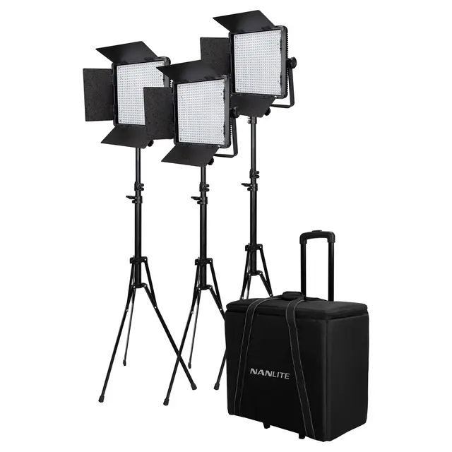 Nanlite 3 Light Kit 600CSA w/Trolley Case & Light Stand 