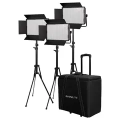 Nanlite 3 Light Kit 1200DSA w/Trolley Case &amp; Light Stand