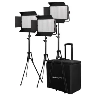 Nanlite 3 Light Kit 1200DSA w/Trolley Case &amp; Light Stand