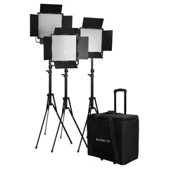 Nanlite 3 Light Kit 600DSA w/Trolley Case &amp; Light Stand