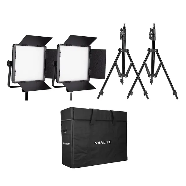 Nanlite 2 Light Kit 600CSA w/Carry Case & Light Stand 