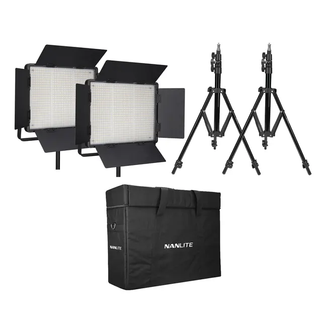 Nanlite 2 Light Kit 900DSA w/Carry Case & Light Stand 