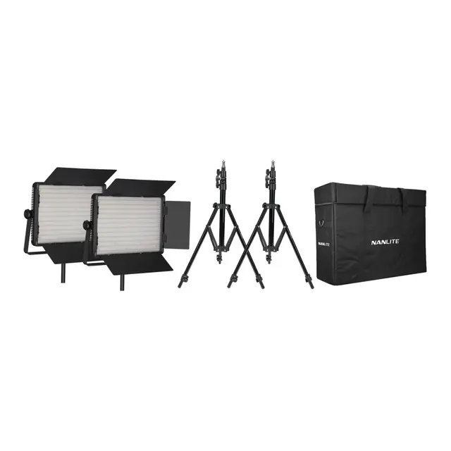 Nanlite 2 Light Kit 1200CSA w/Carry Case & Light Stand 