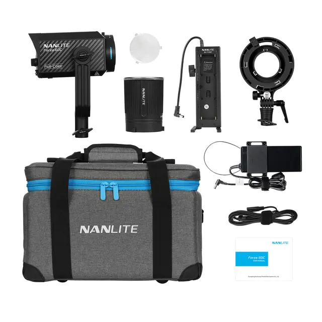 Nanlite Forza 60C RGBLAC LED spotlight Full-Color 1800-20 000K FM Mount 
