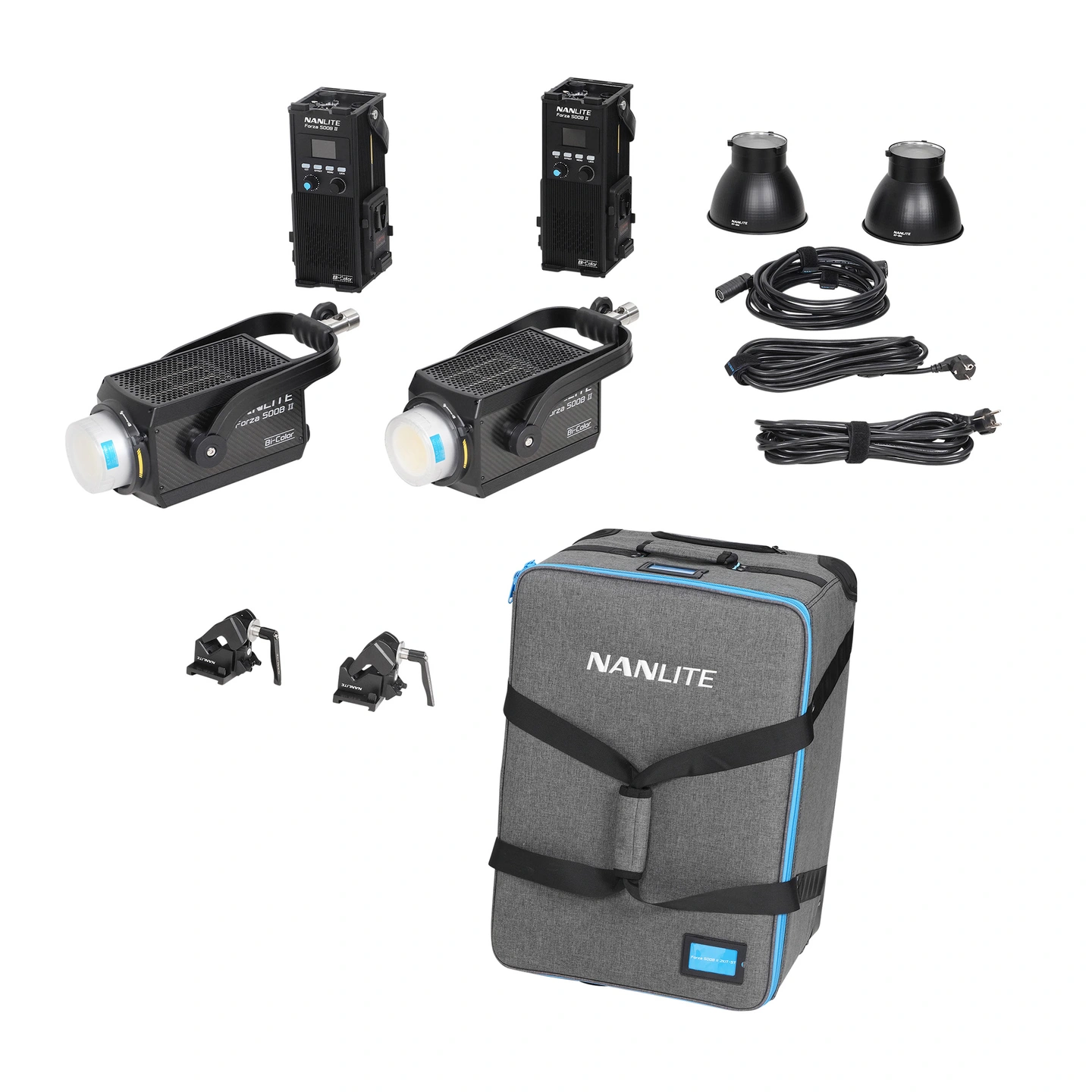 Nanlite Forza 500B II Bicolor LED Spot 2-Light Kit m/Trillekoffert - Bowens