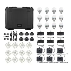 Nanlite PavoBulb 10C 12 LED light kit 2700-7500K. 12 lamper m/hard case E27