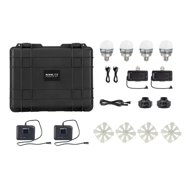 Nanlite PavoBulb 10C 4 LED light kit 2700-7500K. 4 lamper m/hard case E27 