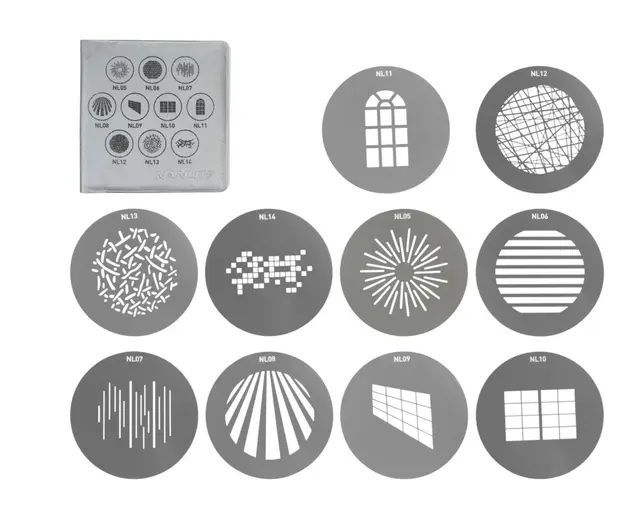 Nanlite Gobo Set 1 Forza FM Mount Proj. 10stk Gobos Forza 60/60B Projector 