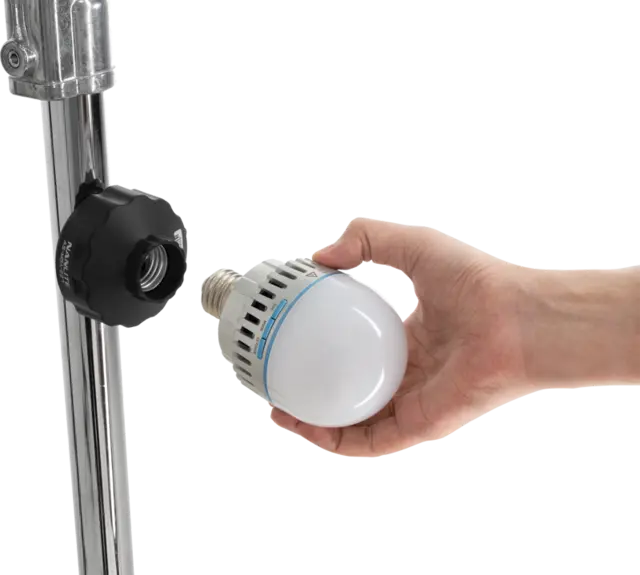 Nanlite E27 Magnetic Base Adapter Lampefot m/støm for PavoBulb 10C 