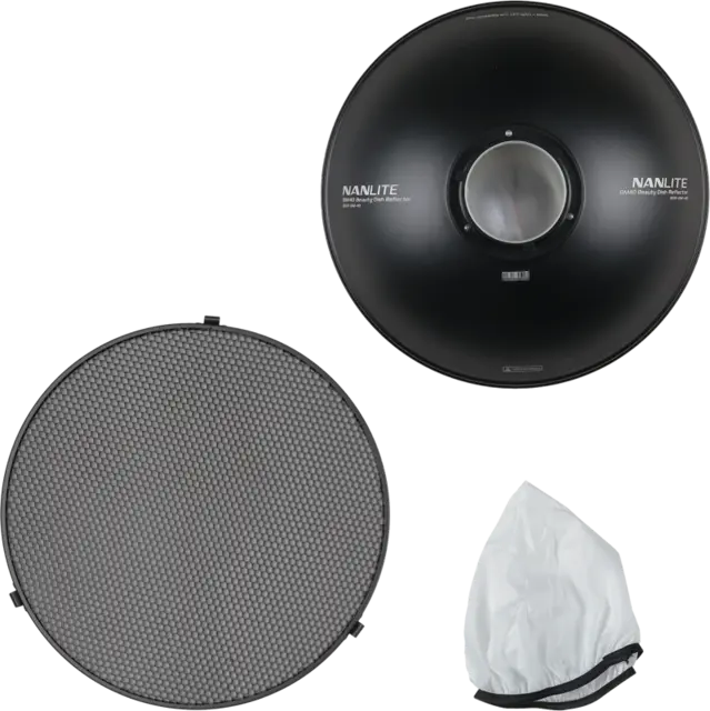 Nanlite Beauty Dish Reflector 40cm Metallreflektor m/grid  Bowens Mount 