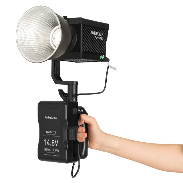 Nanlite V-Mount Battery Grip Med 4 Pin XLR Connector 