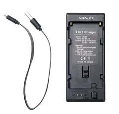 Nanlite CN-58 2-1 USB-lader NP-F USB-ladeadapter for Sony L-Serie batteri