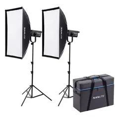 Nanlite FS-300B LED Bi-color 2-Light Kit 2700-6500K. LED lampe, str&#248;mdrevet