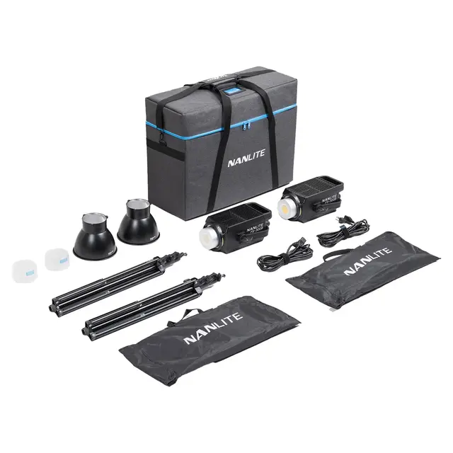 Nanlite FS-300B LED Bi-color 2-Light Kit 2700-6500K. LED lampe, strømdrevet 