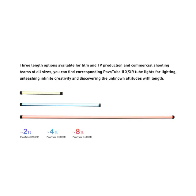 Nanlite PavoTube II 60XR 2-Light Kit-S 220cm 2x LED tubelys med internt batteri 