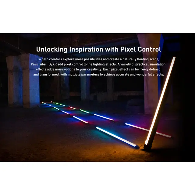 Nanlite PavoTube II 60XR 2-Light Kit-S 220cm 2x LED tubelys med internt batteri 