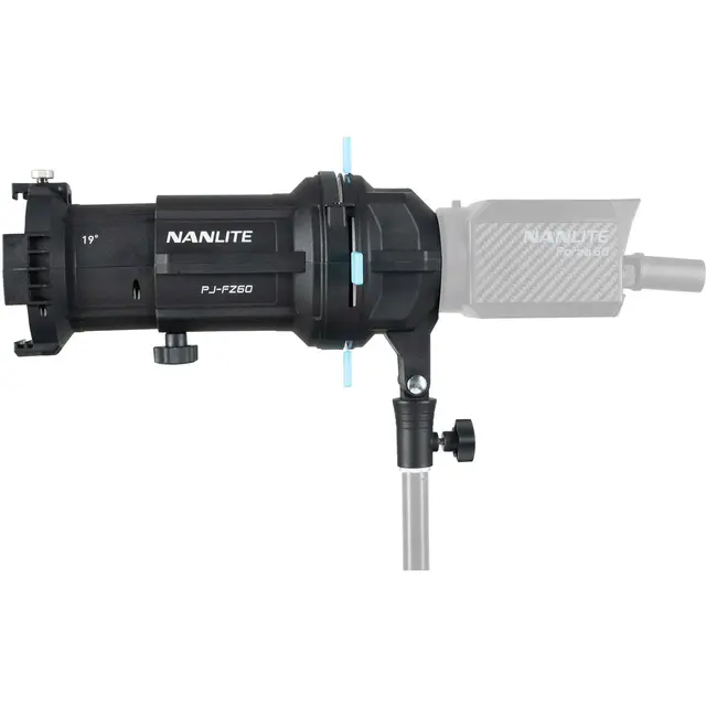 Nanlite Forza Projector FM-Mount 19° Len Skap lysmønster. Levert med 19° objektiv 
