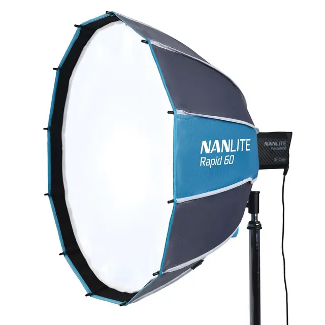 Nanlite Rapid 60 Parabolic Softbox SB-RP60. Med Eggcrate. FM Mount 