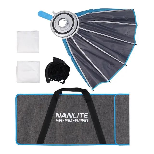 Nanlite Rapid 60 Parabolic Softbox SB-RP60. Med Eggcrate. FM Mount 