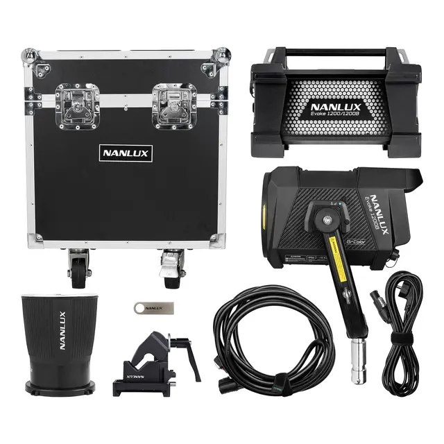 Nanlux Evoke 1200B Spot Light LED lampe og Flight Case 