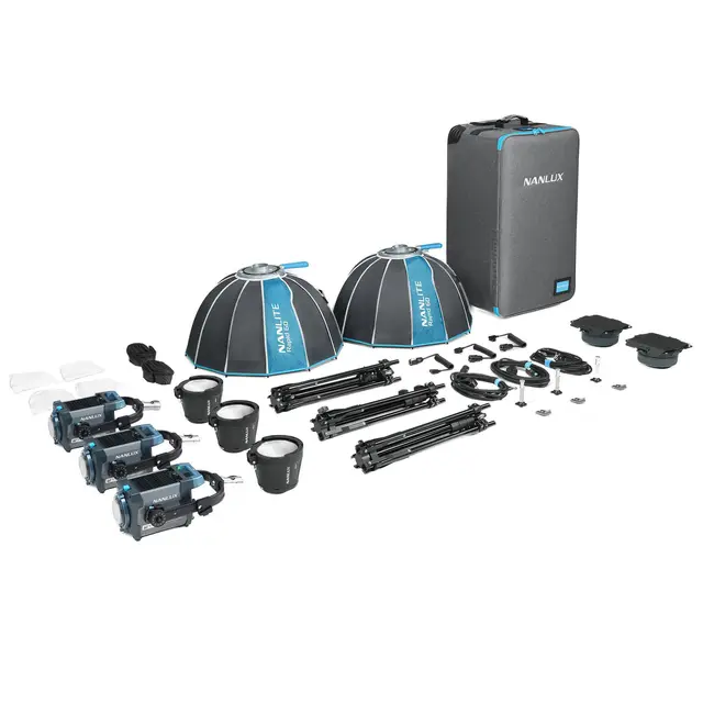 Nanlux Evoke 150C 3-Light Kit 150W. 1000-20000K. Trillekoffert 