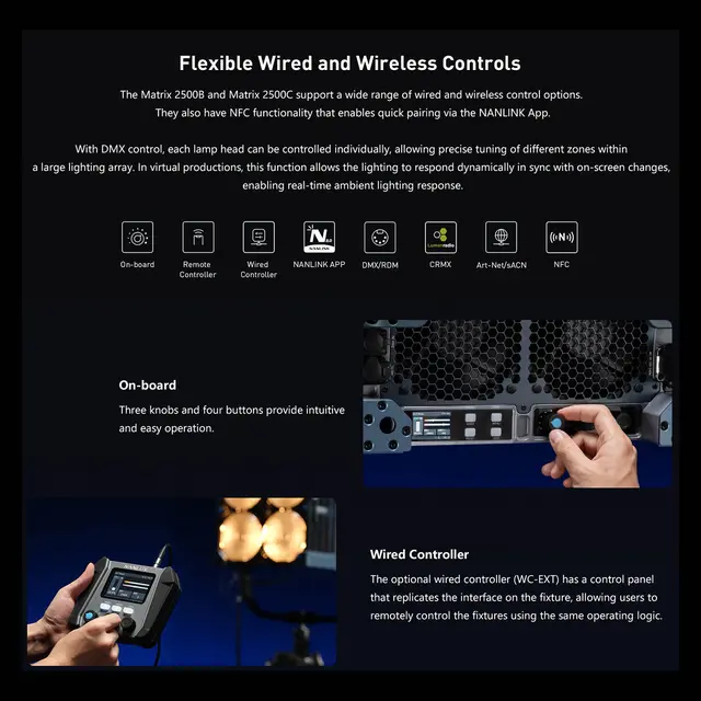 Nanlux Evoke Matrix 2500B Bi-color Multi-Source Spot Light Kit. Flight Case 