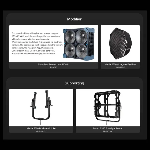 Nanlux Evoke Matrix 2500B Bi-color Multi-Source Spot Light Kit. Flight Case 