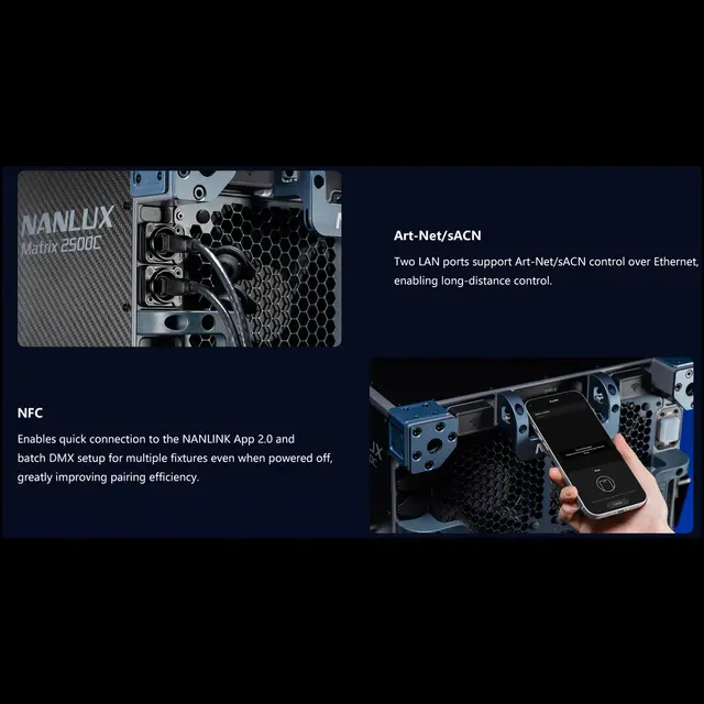 Nanlux Evoke Matrix 2500C Full-color Multi-Source Spot Light Kit. Flight Case 