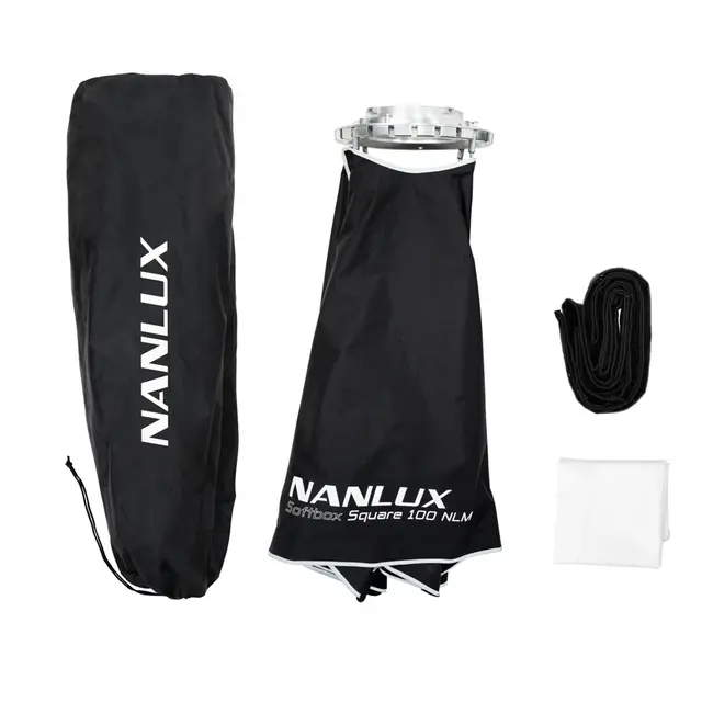 Nanlux Square Softbox 100cm w/eggcrate Med NLM mount med bikube 