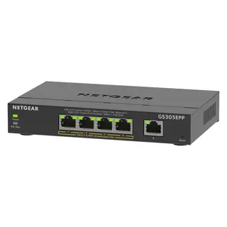 Netgear 5PT GE Plus Switch W/HI-PWR POE+ 5-Port Gigabit Ethernet High-Power PoE+