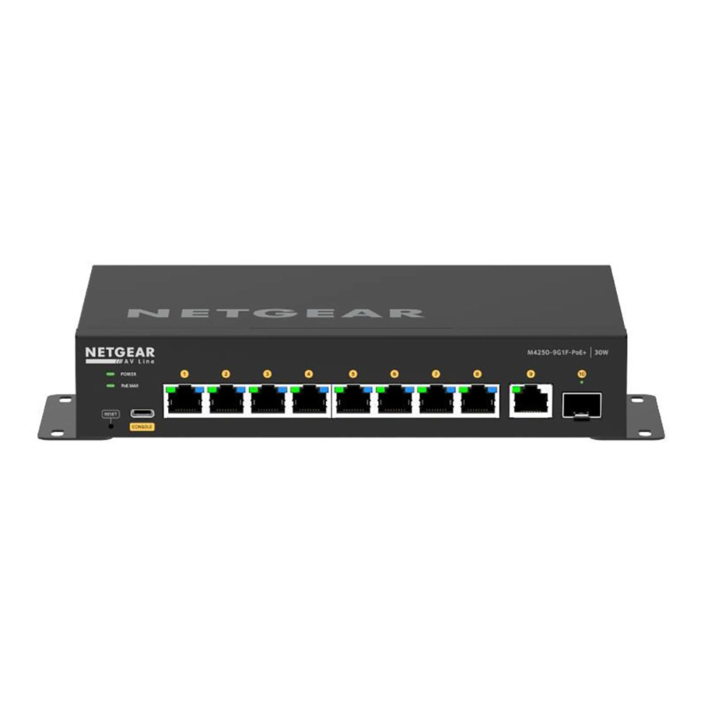 Netgear M4250 AV Line-9G1F-PoE+ 8x1G PoE+ 110W 1x1G 1xSFP Man. Switch