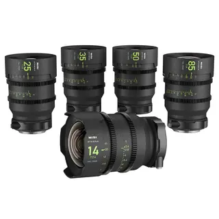 NiSi Cine Lens Set Athena Prime RF-Mount 14/25/35/50/85mm + Filter og Hardcase