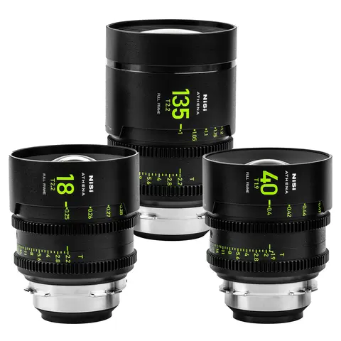 NiSi Athena Cine Lens Set Prime PL-Mount 18/40/135mm, T2.2/1.9 + Hardcase